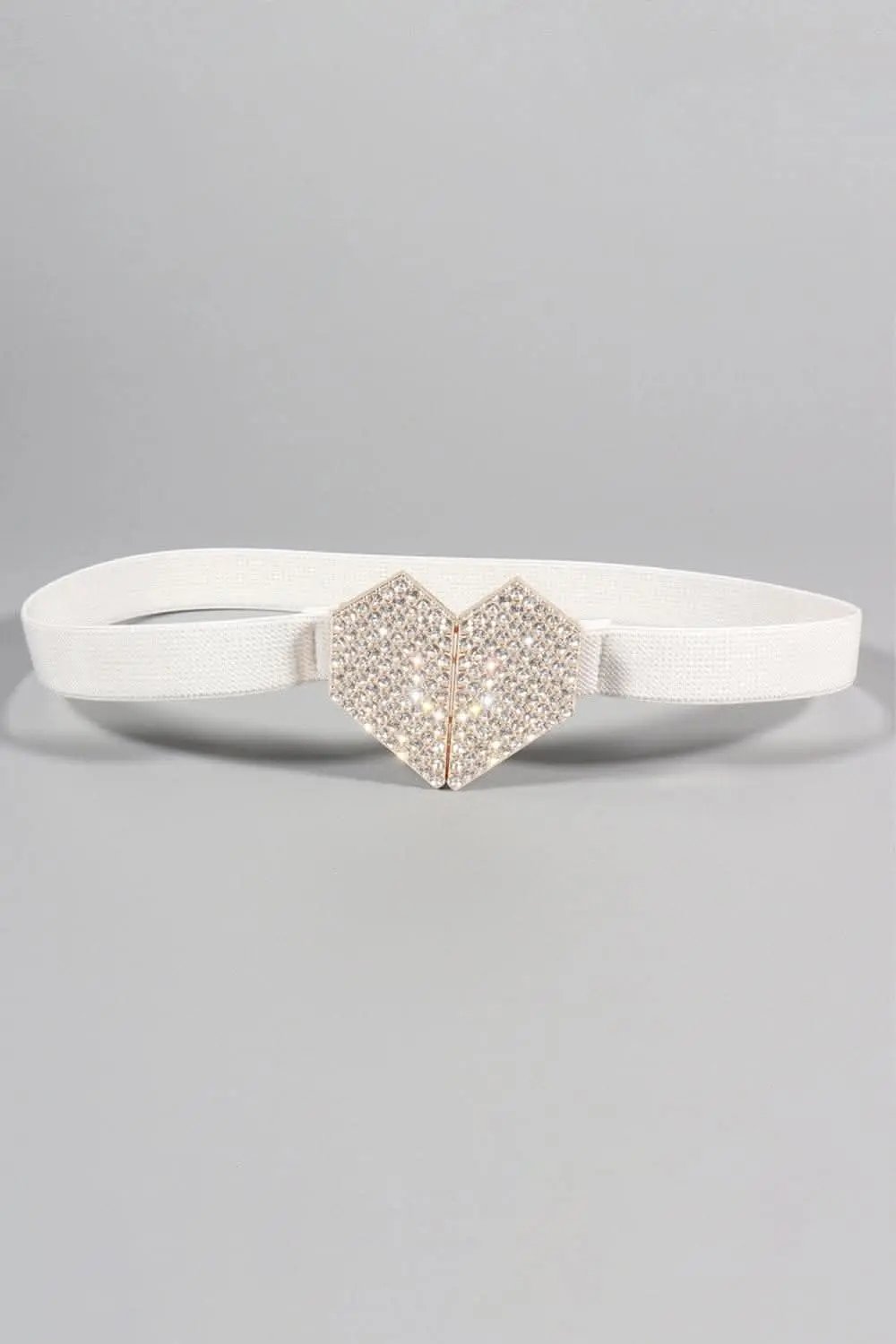 Rhinestone heart buckle belt - Love Salve